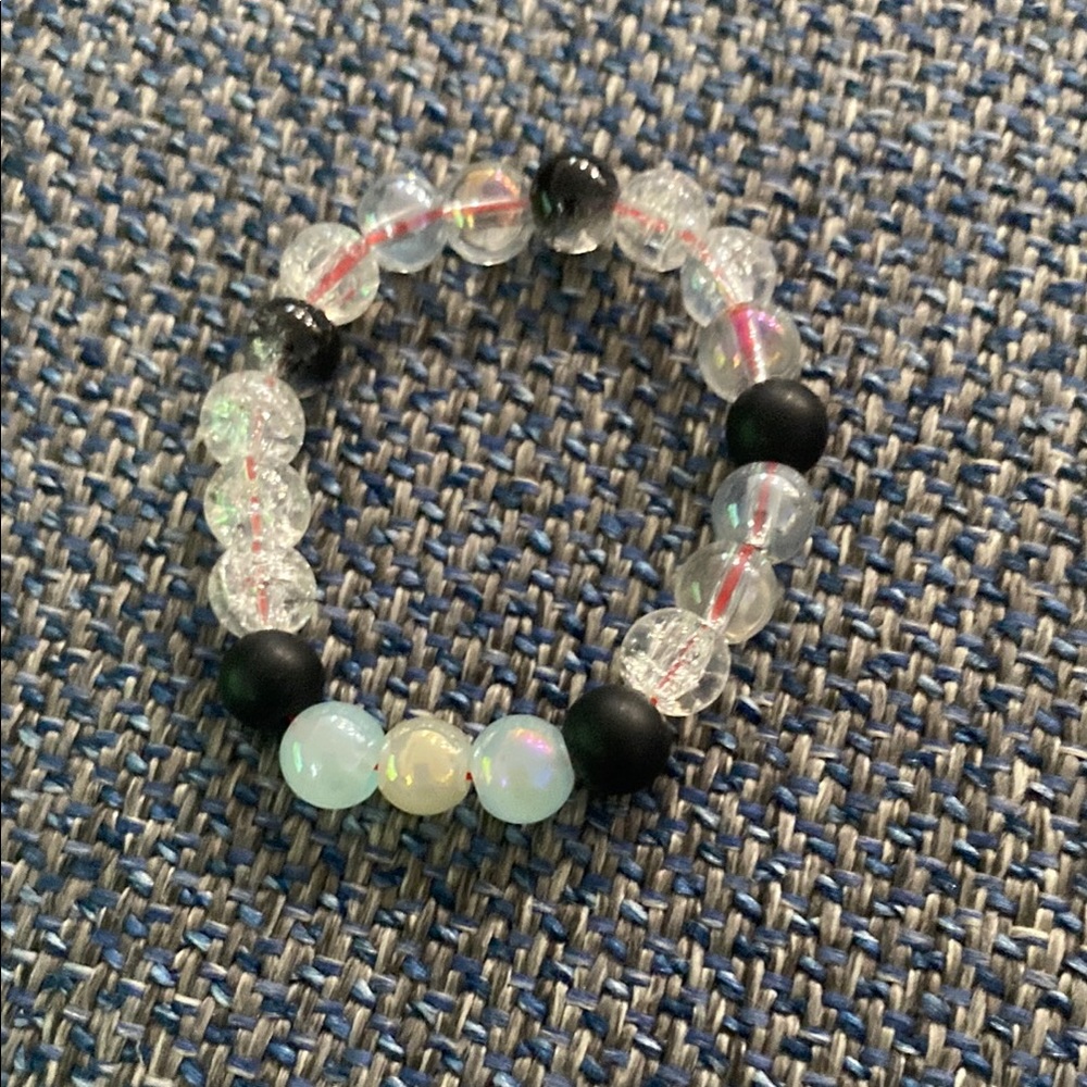 Black and Clear Beaded Bracelet